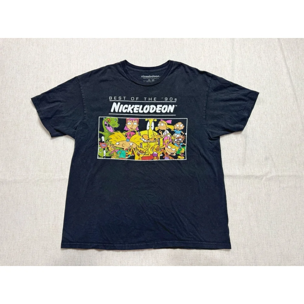 Nickelodeon Black Best of the 90’s Graphic Print T-Shirt Short Sleeve Y2K 90’s